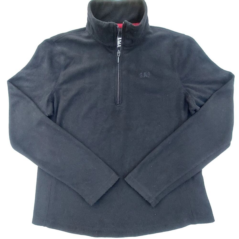 GAP Factory black quarter-zip fleece pullover